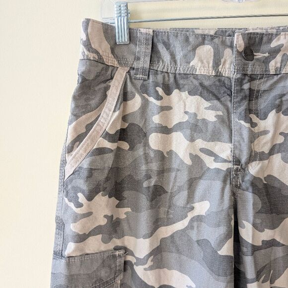 Carhartt Relaxed Fit El Paso Crop Pants Camo Gray Size 8 - Picture 5 of 7